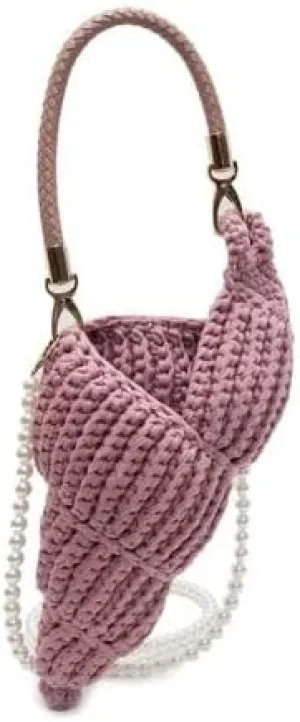 Handwoven Fashion Seashell Bag - Stylish & Unique Boho Clutch with Pearl Strap, Leather Handle & Premium Hardware