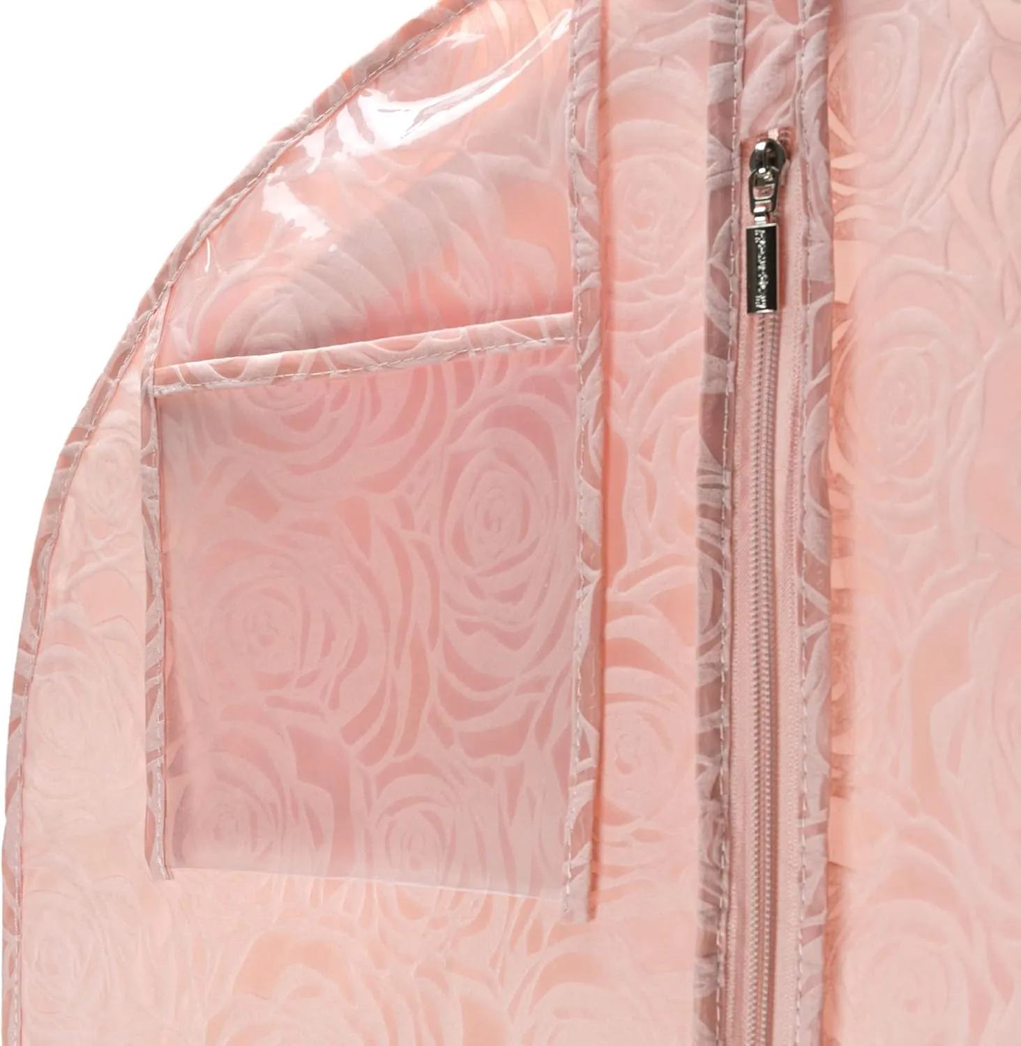 HANGERWORLD Rose Textured Pattern Dress Bags for Gowns Long 72" - Breathable (Dusty Pink, Single)