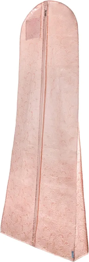 HANGERWORLD Rose Textured Pattern Dress Bags for Gowns Long 72" - Breathable (Dusty Pink, Single)