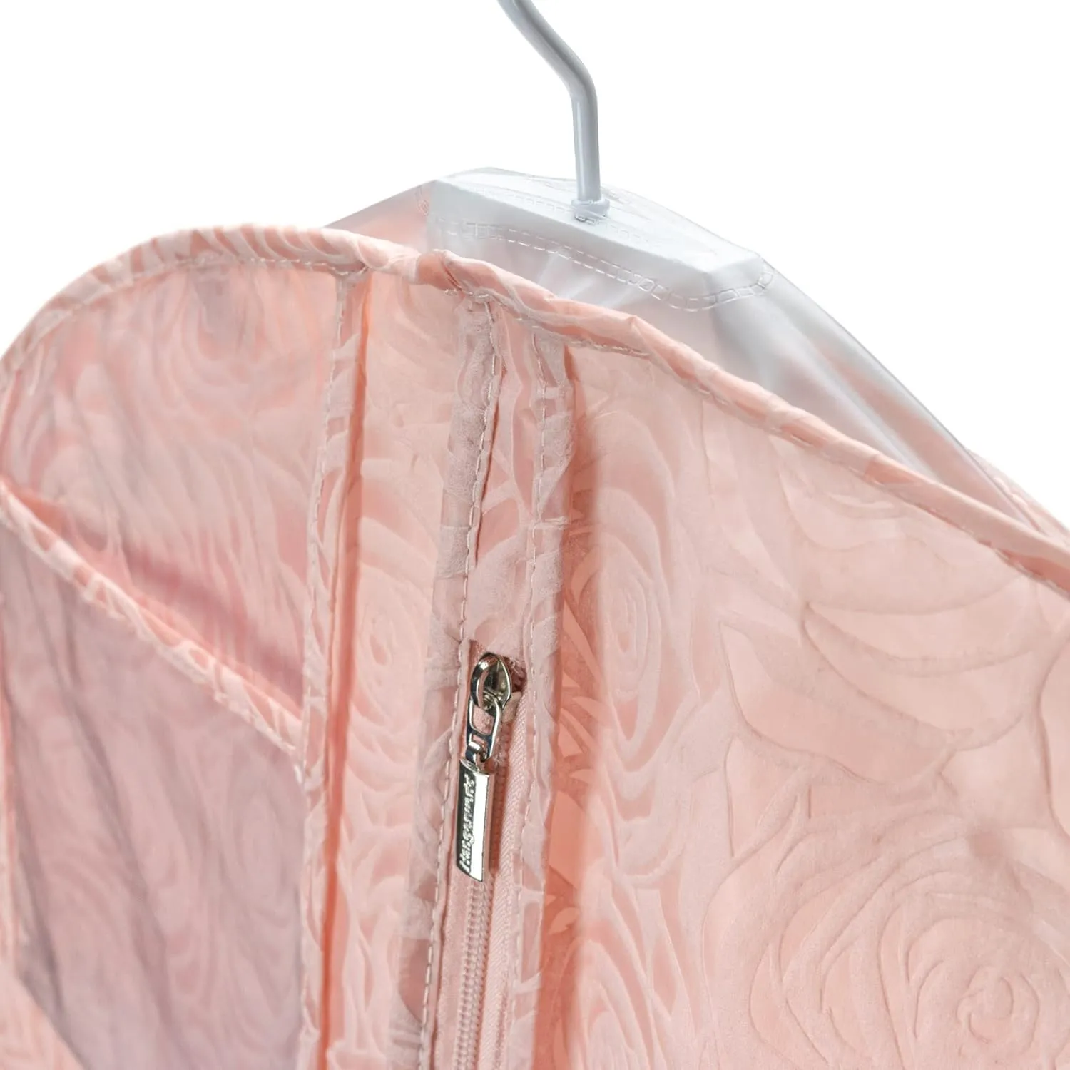 HANGERWORLD Rose Textured Pattern Dress Bags for Gowns Long 72" - Breathable (Dusty Pink, Single)