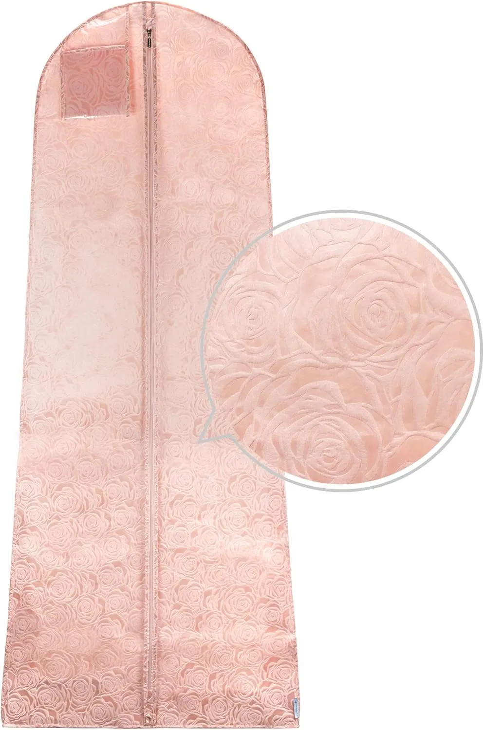 HANGERWORLD Rose Textured Pattern Dress Bags for Gowns Long 72" - Breathable (Dusty Pink, Single)
