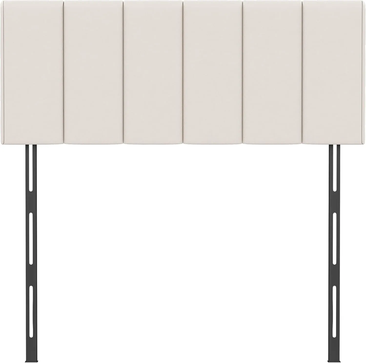 HAOBO Home Upholstered Headboard Foldable King Size Headboards Eastern King/California King Faux Leather Panel with Height Adjustments-White