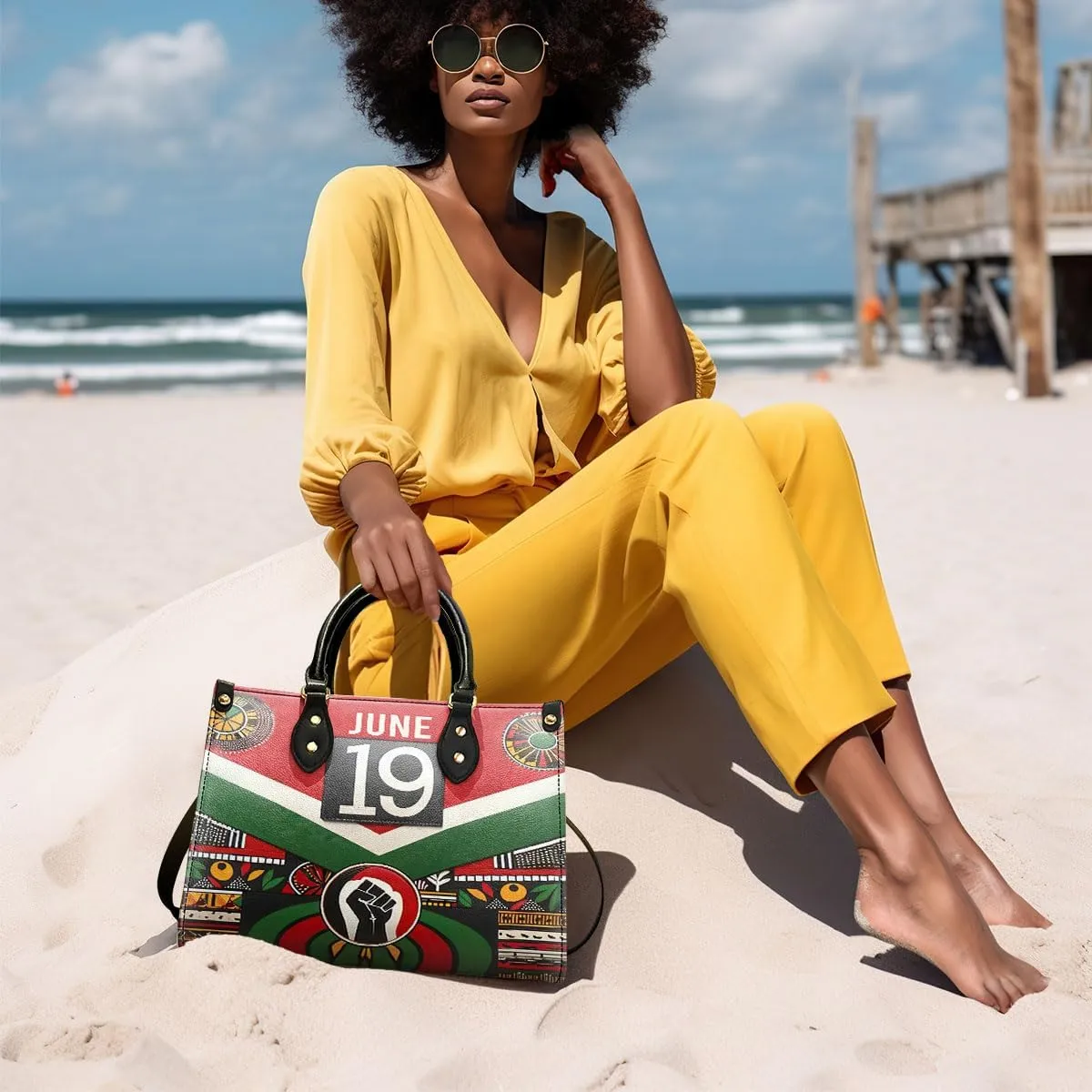 Happy Juneteenth Day Party Gifts - Personalized Leather Bag - Juneteenth Gifts for Adults - Black Independence