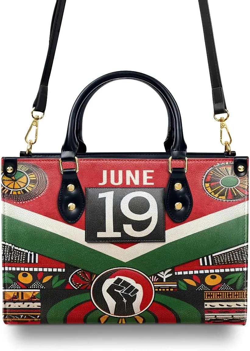 Happy Juneteenth Day Party Gifts - Personalized Leather Bag - Juneteenth Gifts for Adults - Black Independence