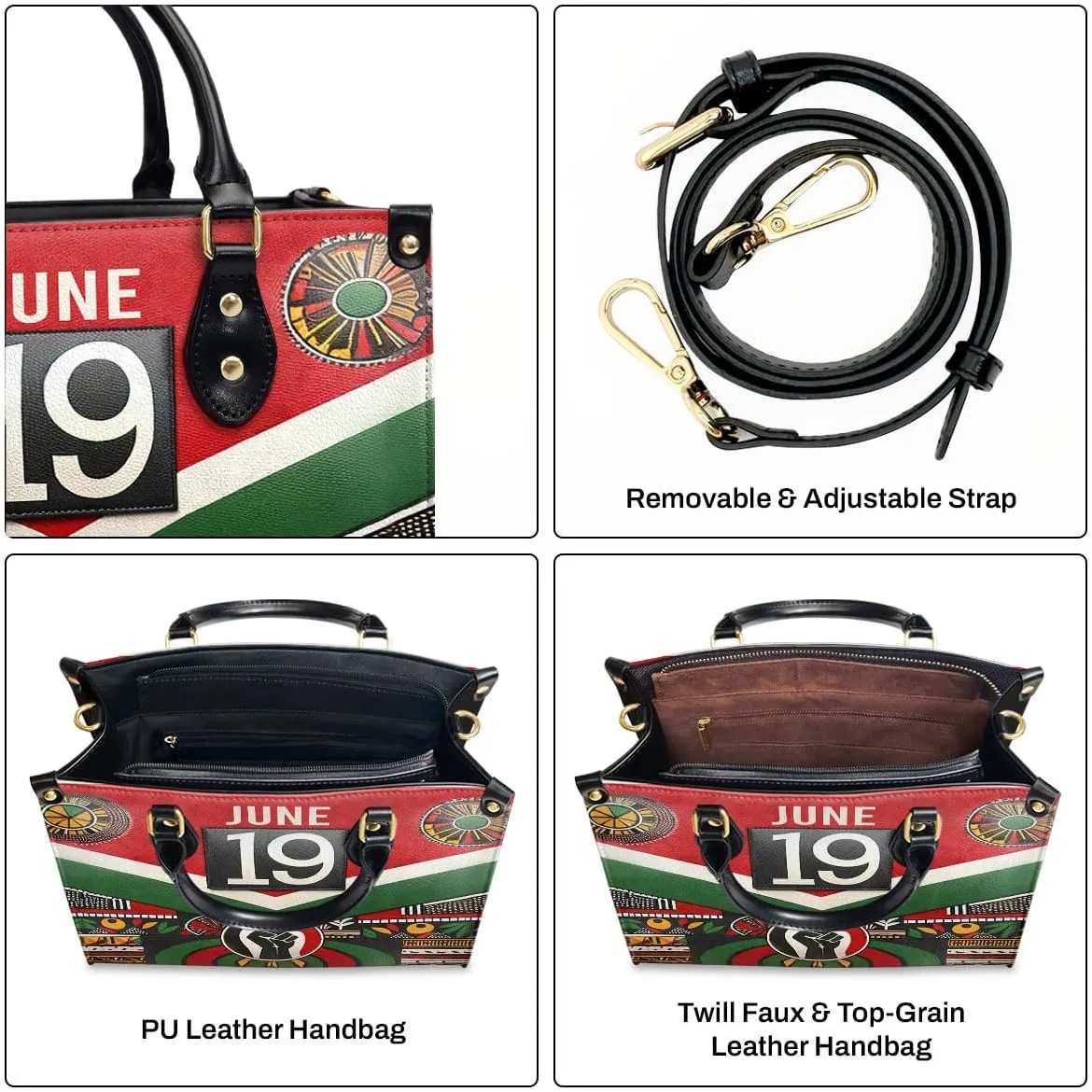 Happy Juneteenth Day Party Gifts - Personalized Leather Bag - Juneteenth Gifts for Adults - Black Independence