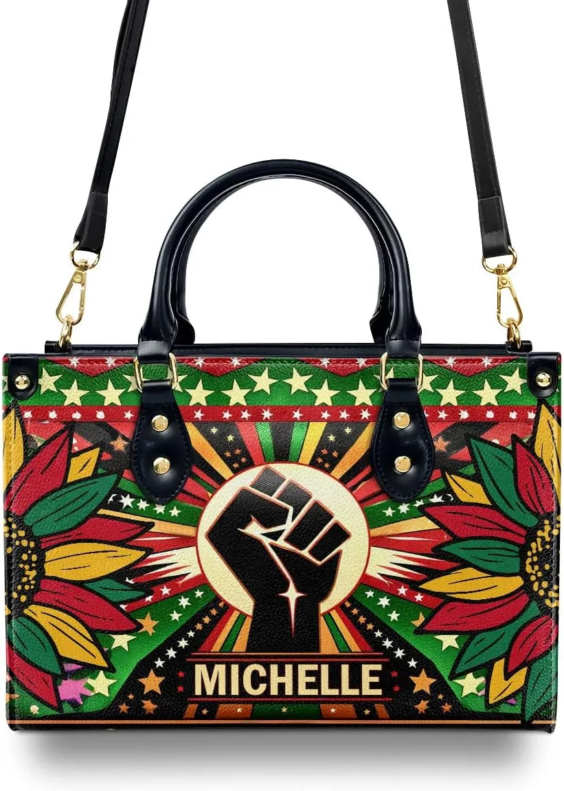 Happy Juneteenth Day Party Gifts - Personalized Leather Bag - Juneteenth Gifts for Adults - Black Independence