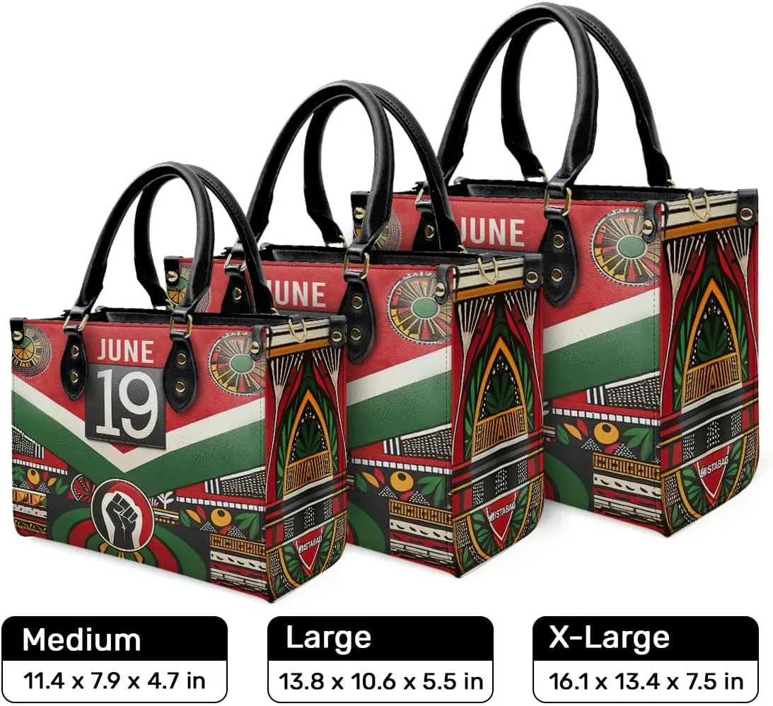 Happy Juneteenth Day Party Gifts - Personalized Leather Bag - Juneteenth Gifts for Adults - Black Independence