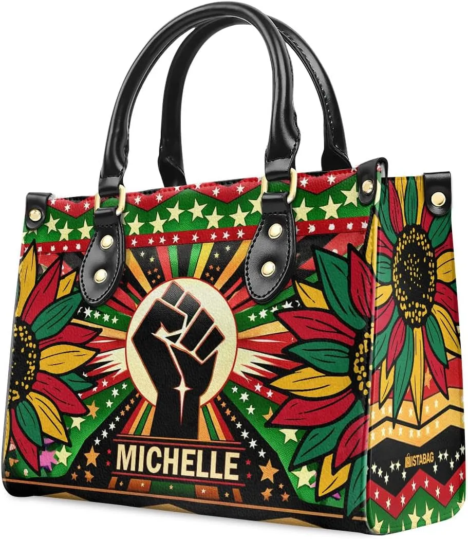 Happy Juneteenth Day Party Gifts - Personalized Leather Bag - Juneteenth Gifts for Adults - Black Independence