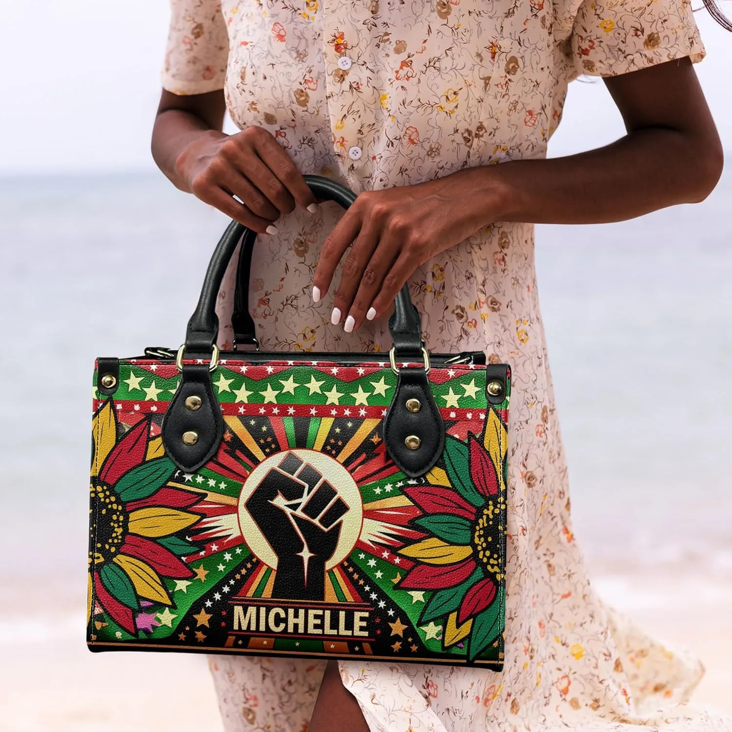 Happy Juneteenth Day Party Gifts - Personalized Leather Bag - Juneteenth Gifts for Adults - Black Independence
