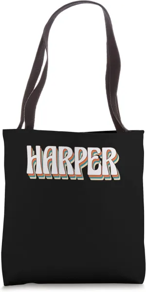 Harper Name Personalized Vintage Retro Style Custom Tote Bag