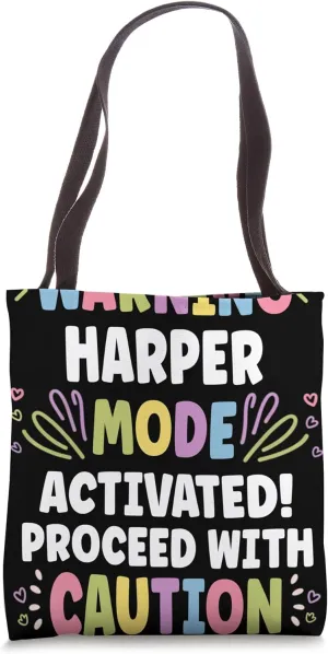 HARPER Personalized Name Funny Cute Custom HARPER Name Tote Bag
