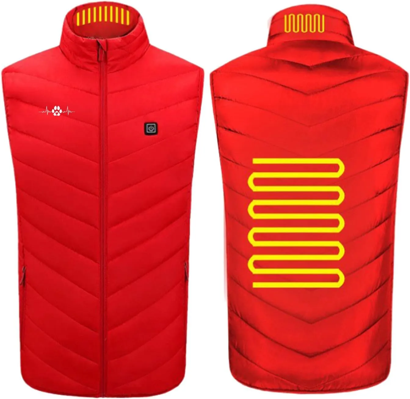 Heated Jacket For Women And Men Print Coat With 2 Heating Zones Controlled Temperature Thickened Unisex Heated Vests