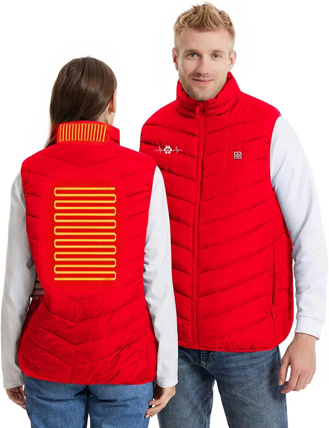 Heated Jacket For Women And Men Print Coat With 2 Heating Zones Controlled Temperature Thickened Unisex Heated Vests