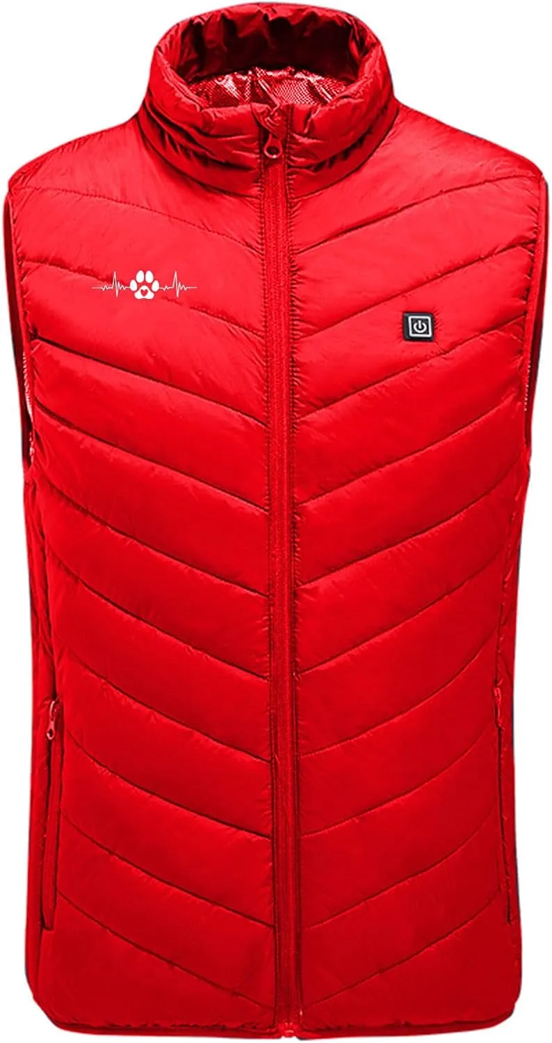Heated Jacket For Women And Men Print Coat With 2 Heating Zones Controlled Temperature Thickened Unisex Heated Vests