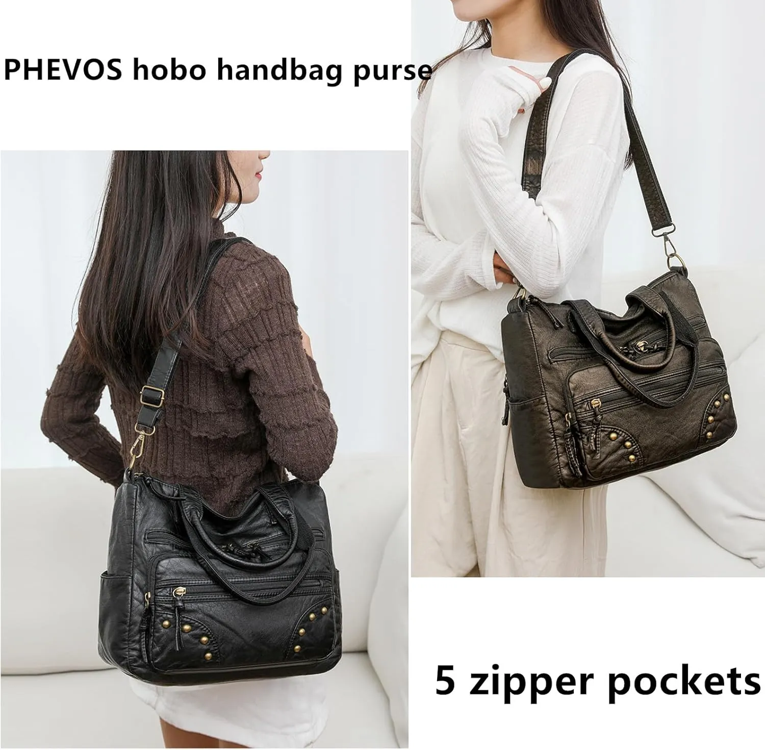 Hobo Handbag and Purses for Women,Top Handle Satchel Purse Tote Shoulder Bags Faux Leather for Ladies