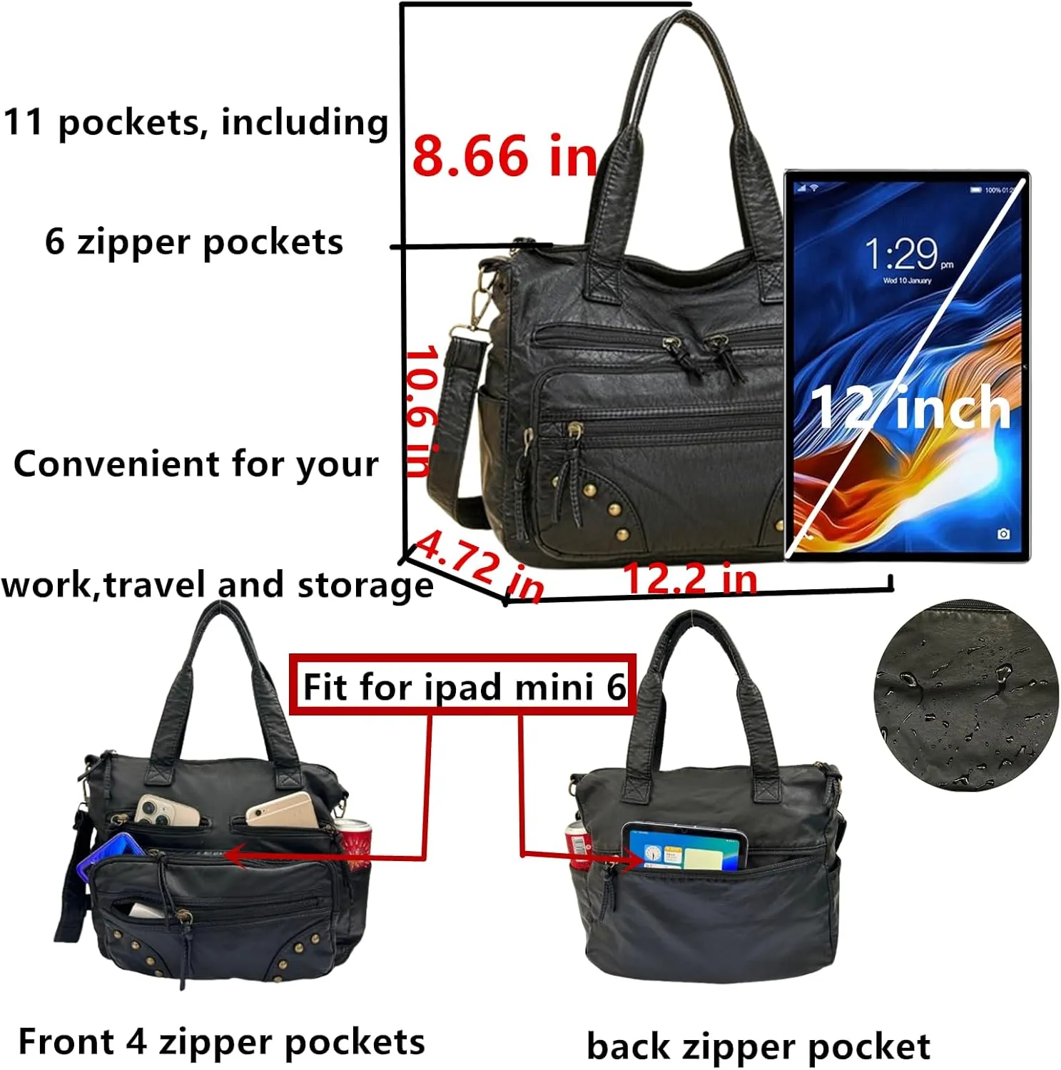 Hobo Handbag and Purses for Women,Top Handle Satchel Purse Tote Shoulder Bags Faux Leather for Ladies
