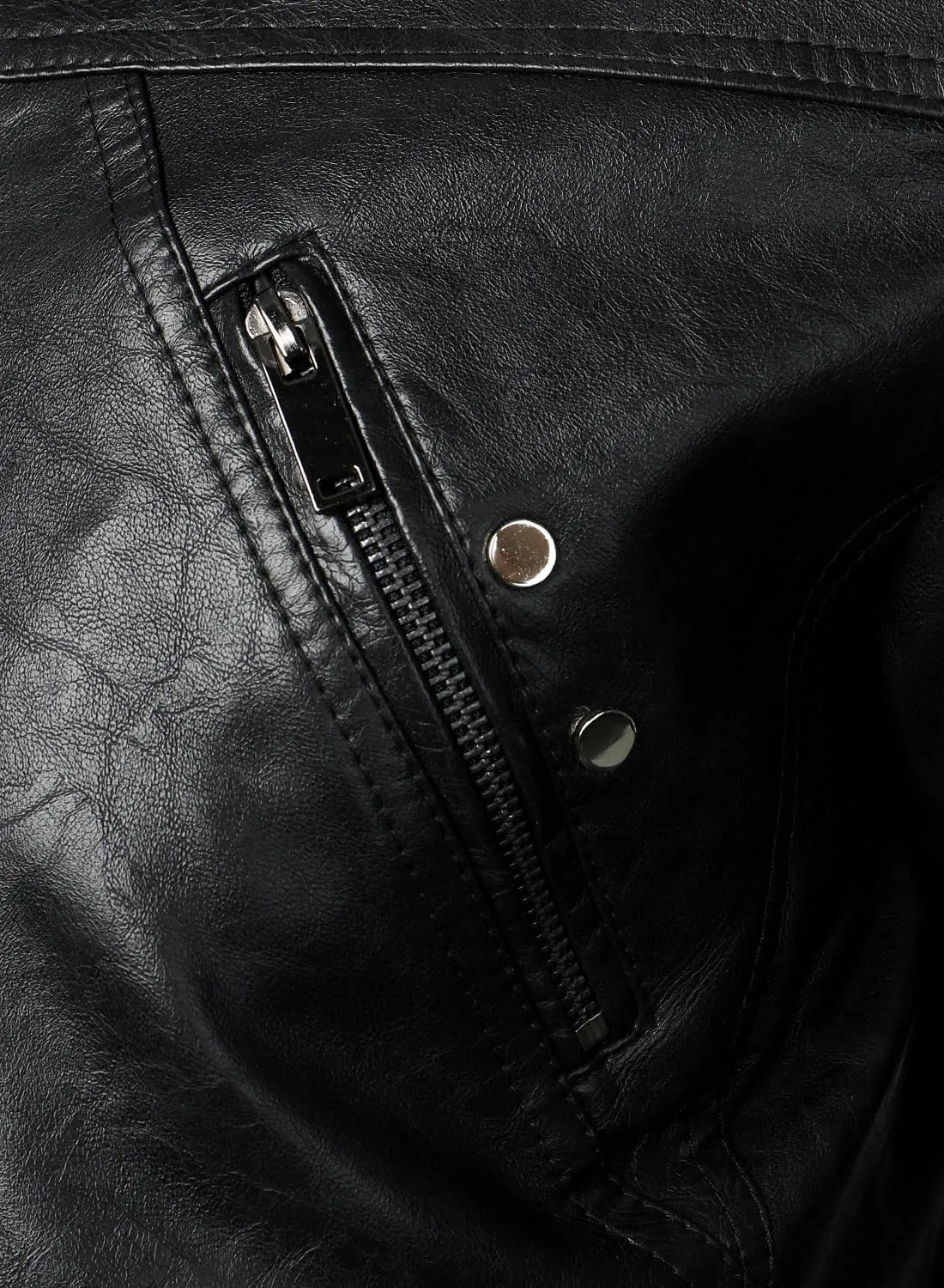HOOD CREW Men’s Faux Leather Jacket Cool Biker Jackets Vintage Stand Collar Lightweight Leather Outwear Coat