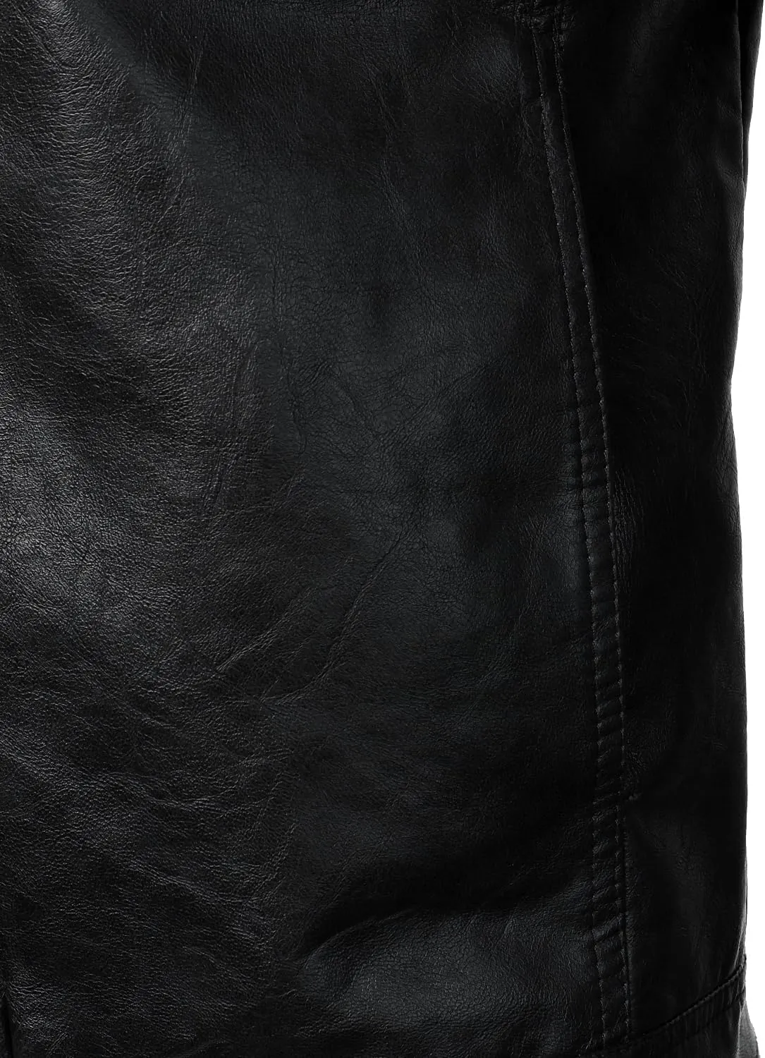 HOOD CREW Men’s Faux Leather Jacket Cool Biker Jackets Vintage Stand Collar Lightweight Leather Outwear Coat