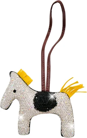 Horse Keychain, Rhinestone Keychain, Purse Charms, Bling Keyring, Rhinestone Bag Charm, Animal PU Leather, Pony