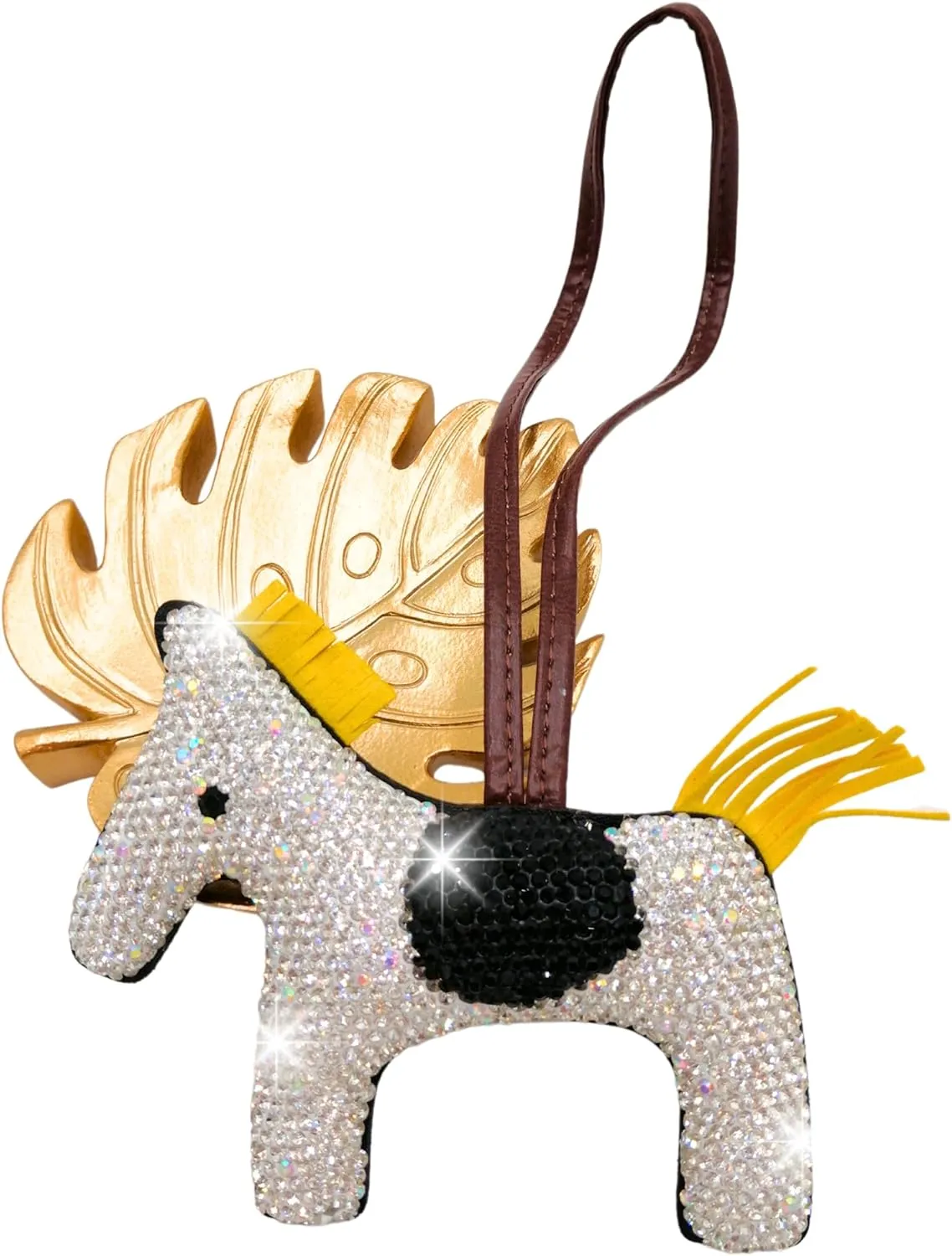 Horse Keychain, Rhinestone Keychain, Purse Charms, Bling Keyring, Rhinestone Bag Charm, Animal PU Leather, Pony