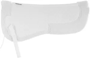 HORZE White Fur Half Pad Rolled Fleece Edges Diamond Quilted Pattern English Hunt Seat Dressage Pad