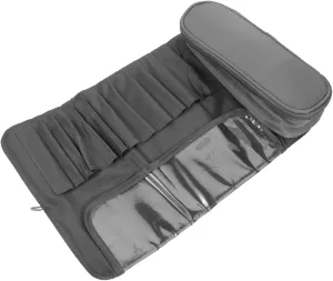 Housoutil Makeup Brush Rolling Bag Portable Case 8 Sections Cosmetics Bag Makeup Brush Holder for Travel