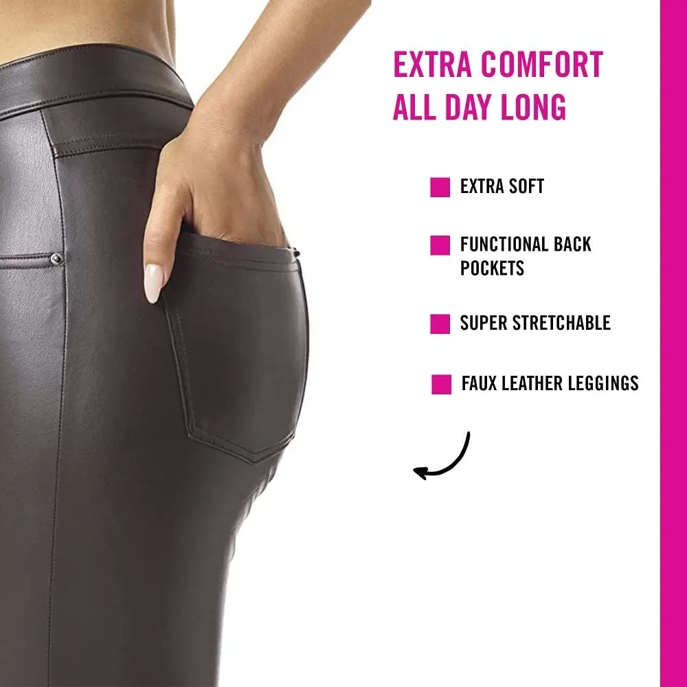 HUE Women's Faux Leather Leggings
