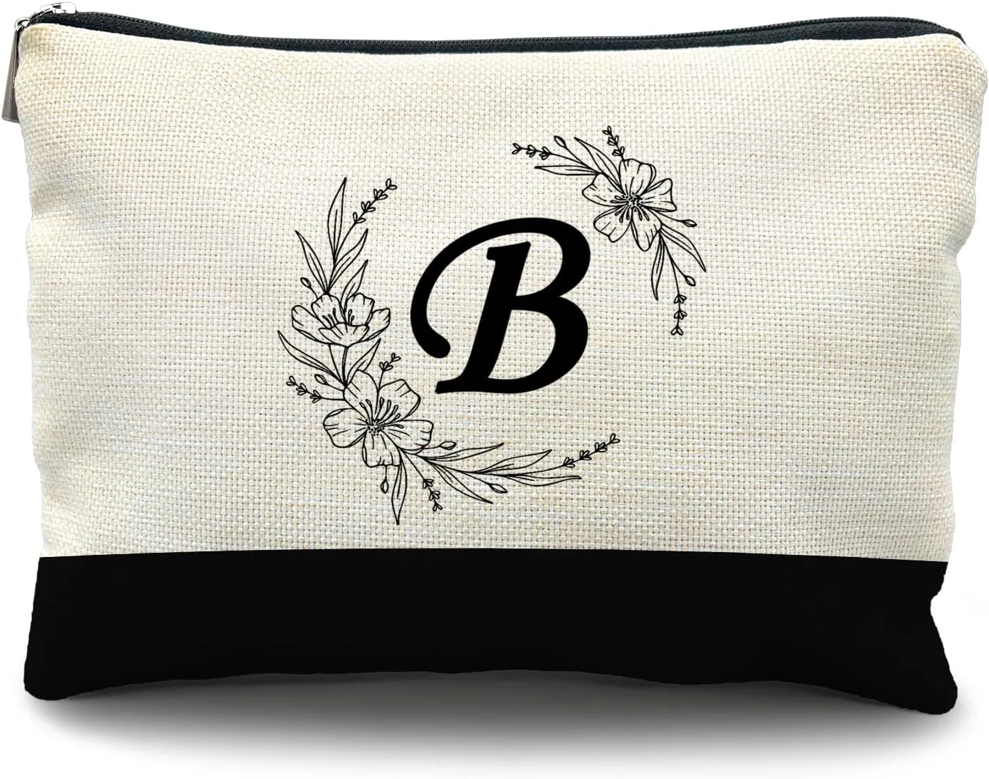 Initial Monogram Personalized makeup bag,Bride Bridesmaid Cosmetic bag,personalized makeup bag,bridesmaid gifts,personalized gifts,make up bag,monogrammed gifts for women（B）