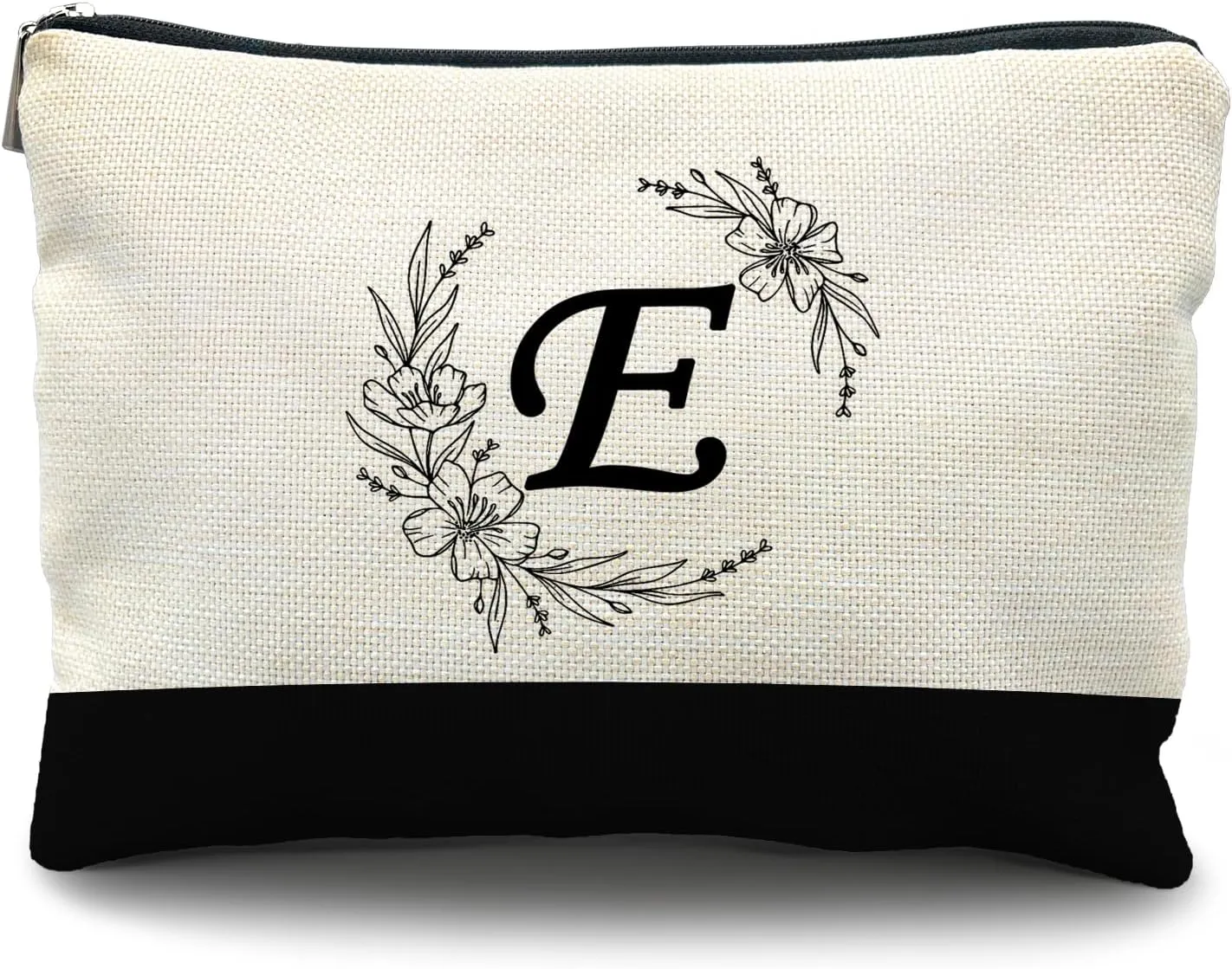Initial Monogram Personalized makeup bag,Bride Bridesmaid Cosmetic bag,personalized makeup bag,bridesmaid gifts,personalized gifts,make up bag,monogrammed gifts for women（E）