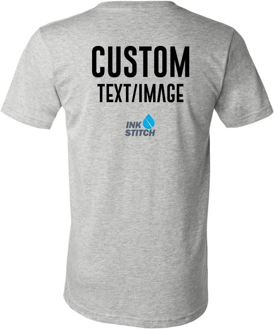 INK STITCH Unisex Bella Canvas Custom Deisgn Your Own V-Neck T-Shirts -Multicolors