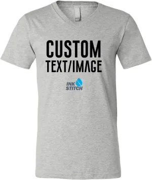 INK STITCH Unisex Bella Canvas Custom Deisgn Your Own V-Neck T-Shirts -Multicolors
