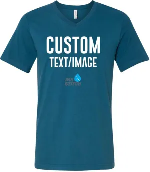 INK STITCH Unisex Bella Canvas Custom Deisgn Your Own V-Neck T-Shirts -Multicolors