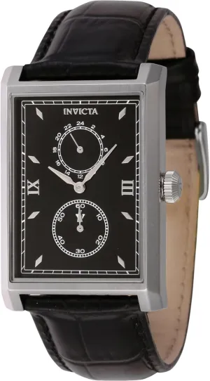 Invicta Men's Vintage 30mm Leather Quartz Watch, Black (Model: 46857)