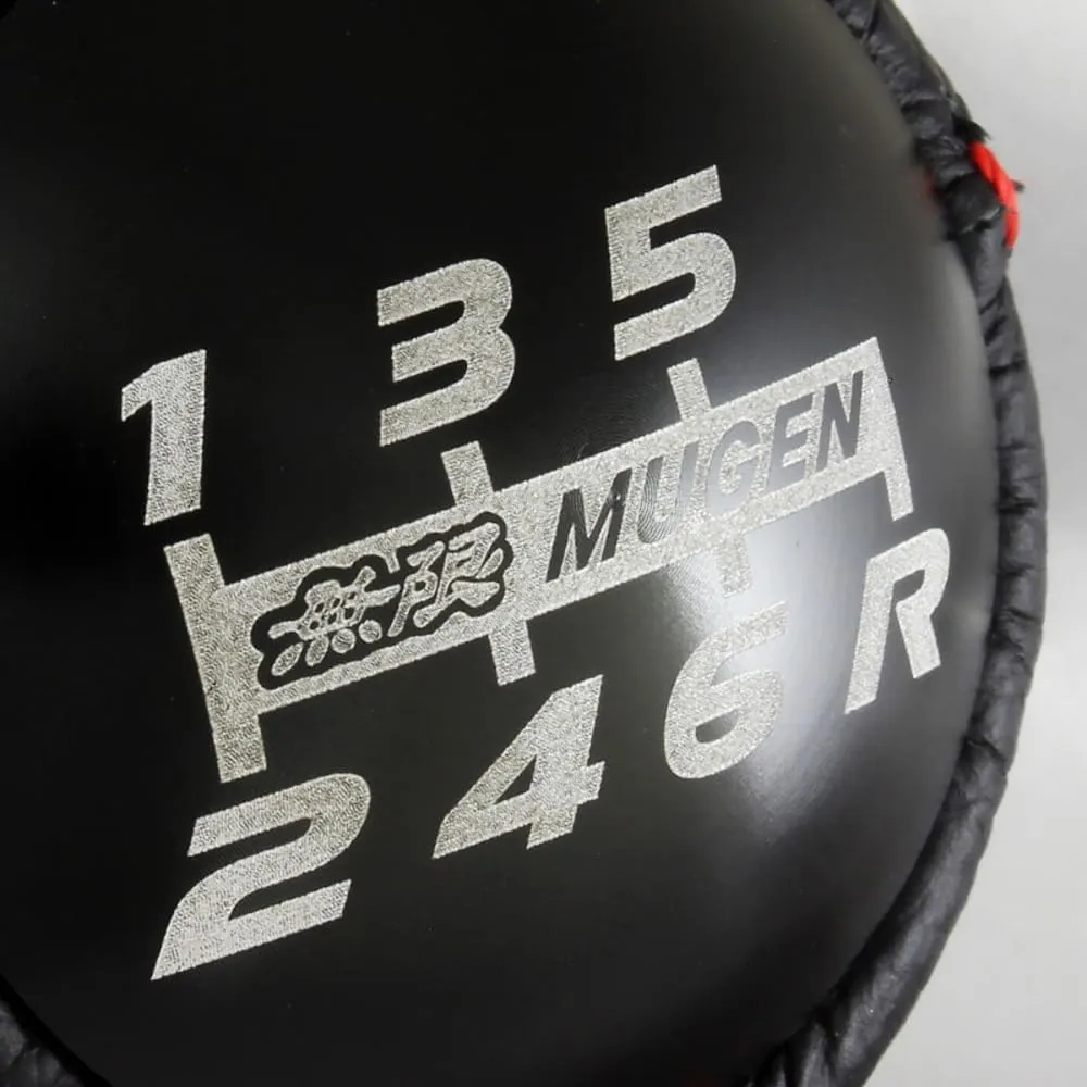 JDM Mugen Racing Round Ball Shift Knob Gear Shifter Knobs 5 6 Speed Universal Shifter for Most Manual/Automatic Car with 3 Adapters (Black - 6 Speed)