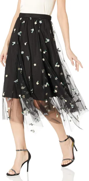 Jenny Yoo Women's Astrid Embroidered Tulle Covent Garden Skirt