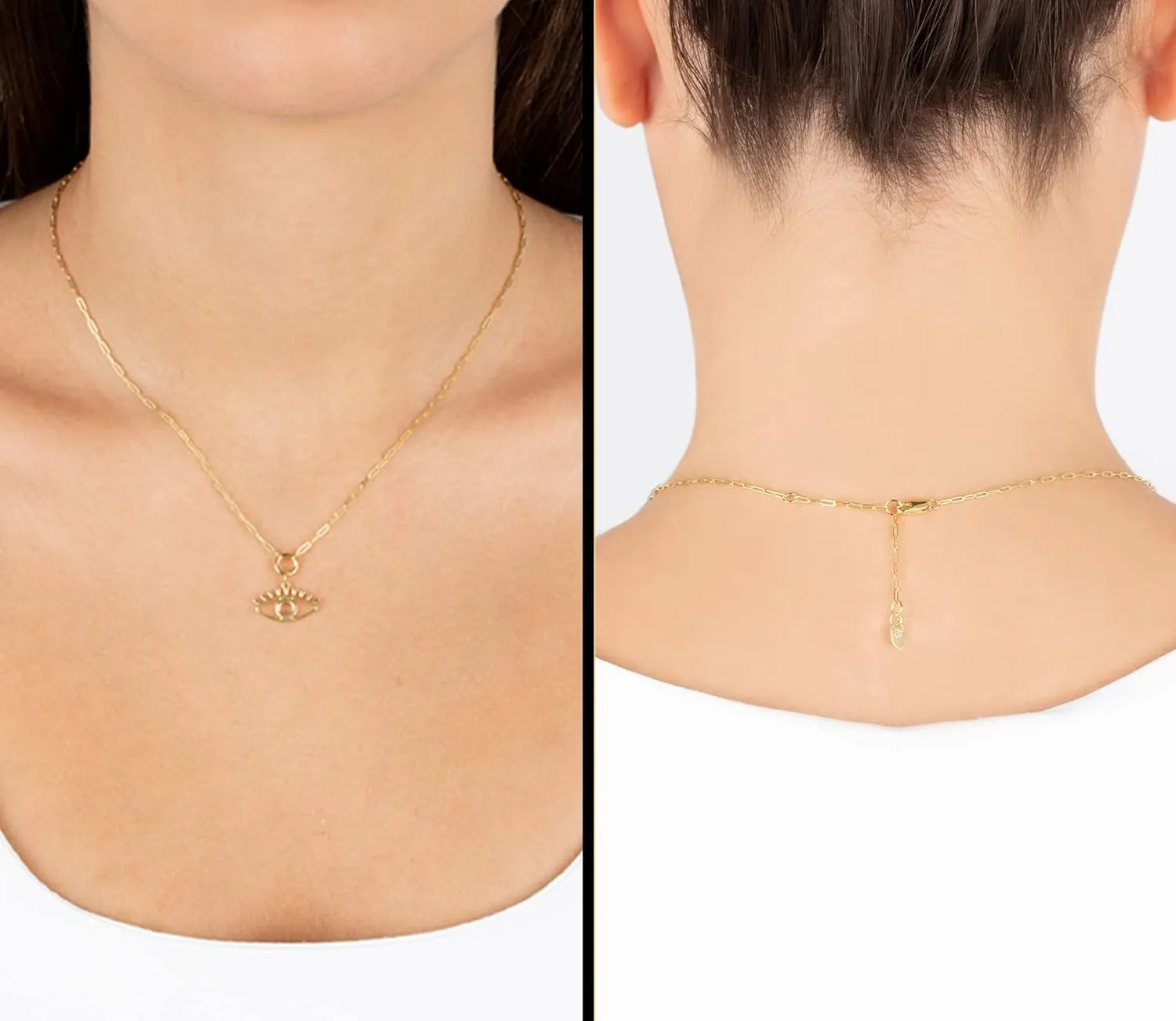 Jewelry Atelier Gold Filled Pendant Necklace Collection - 14K Yellow Gold Filled Pendant Necklace with Solid Clip Chain for Women (Different Sizes and Styles with Extension/Adjustable Chain)