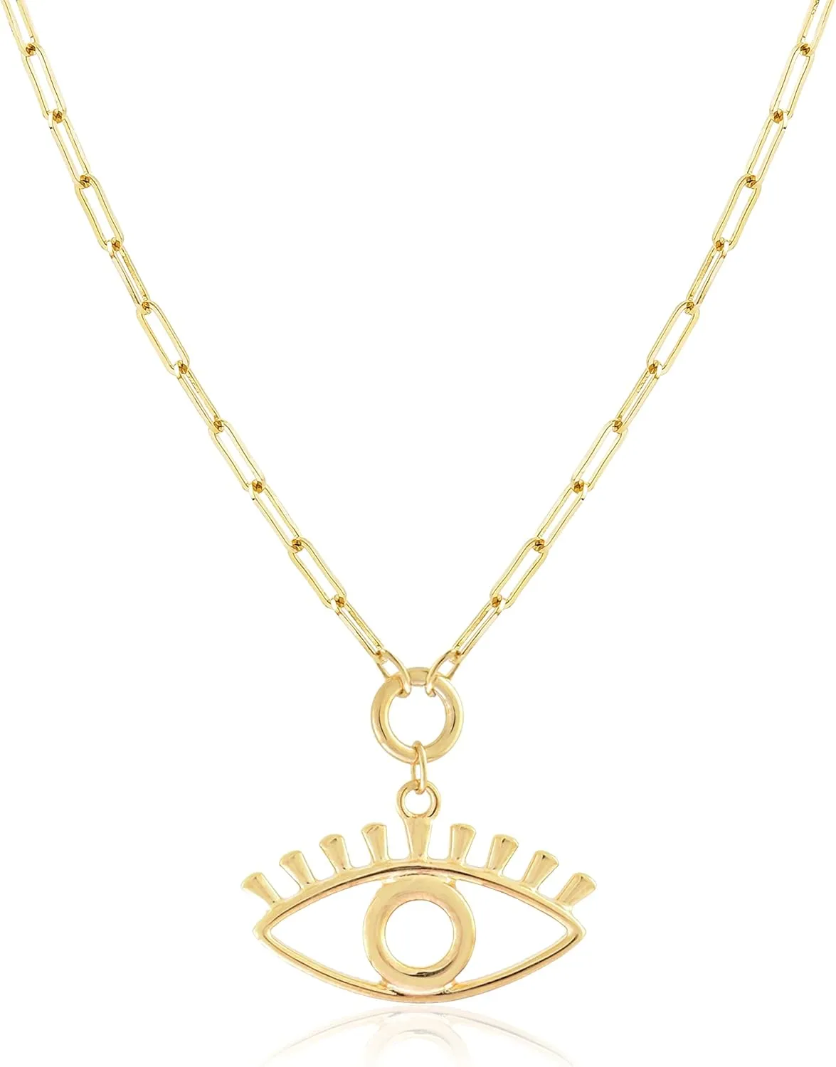 Jewelry Atelier Gold Filled Pendant Necklace Collection - 14K Yellow Gold Filled Pendant Necklace with Solid Clip Chain for Women (Different Sizes and Styles with Extension/Adjustable Chain)