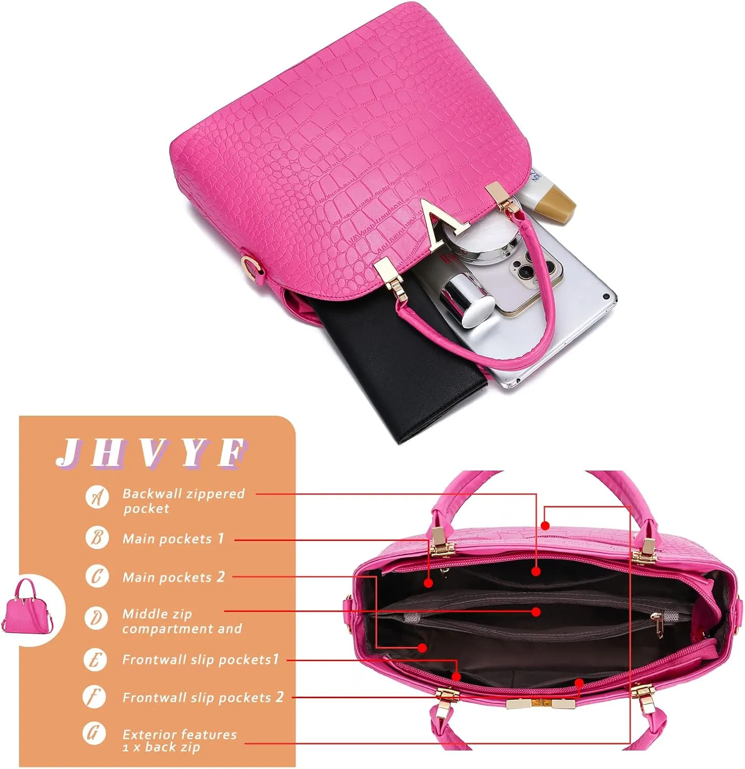 JHVYF Women classics Top Handle Handbag Crossbody Casual Purse Satchel Tote