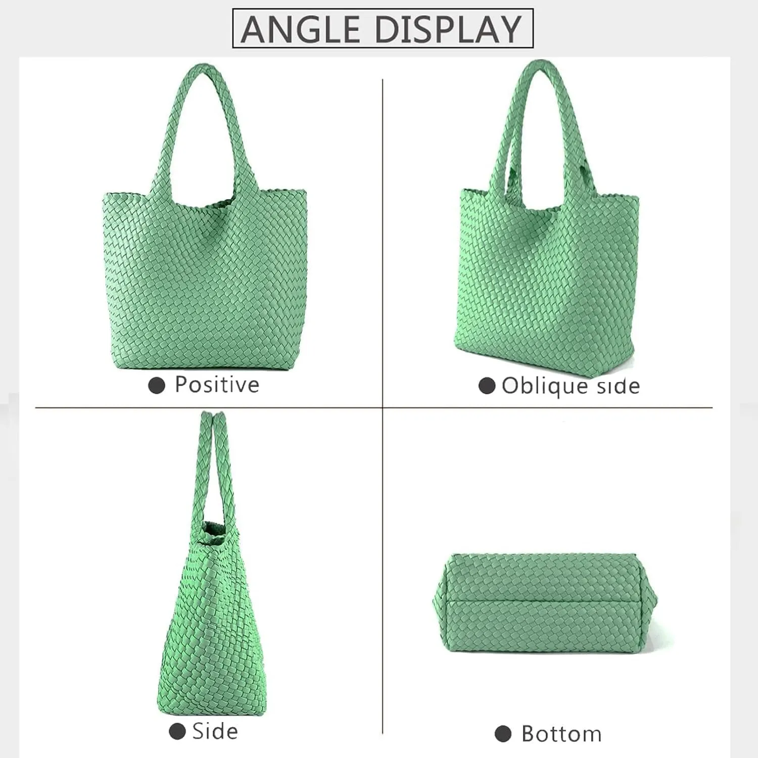 JINMANXUE Fashion Woven Bag Shopper Bag Travel Handbags and Purses Women Tote Bag Large Capacity Shoulder Bags