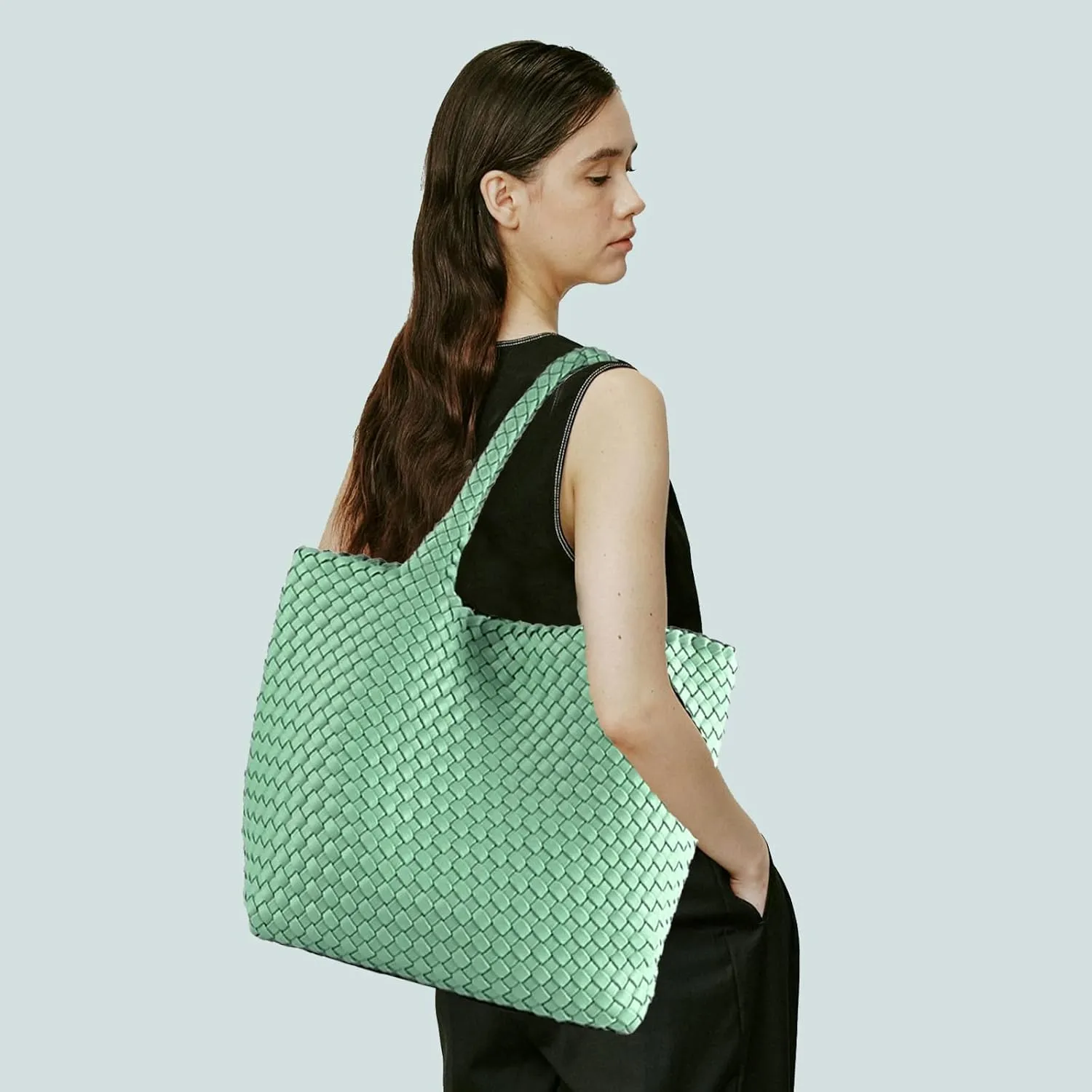 JINMANXUE Fashion Woven Bag Shopper Bag Travel Handbags and Purses Women Tote Bag Large Capacity Shoulder Bags
