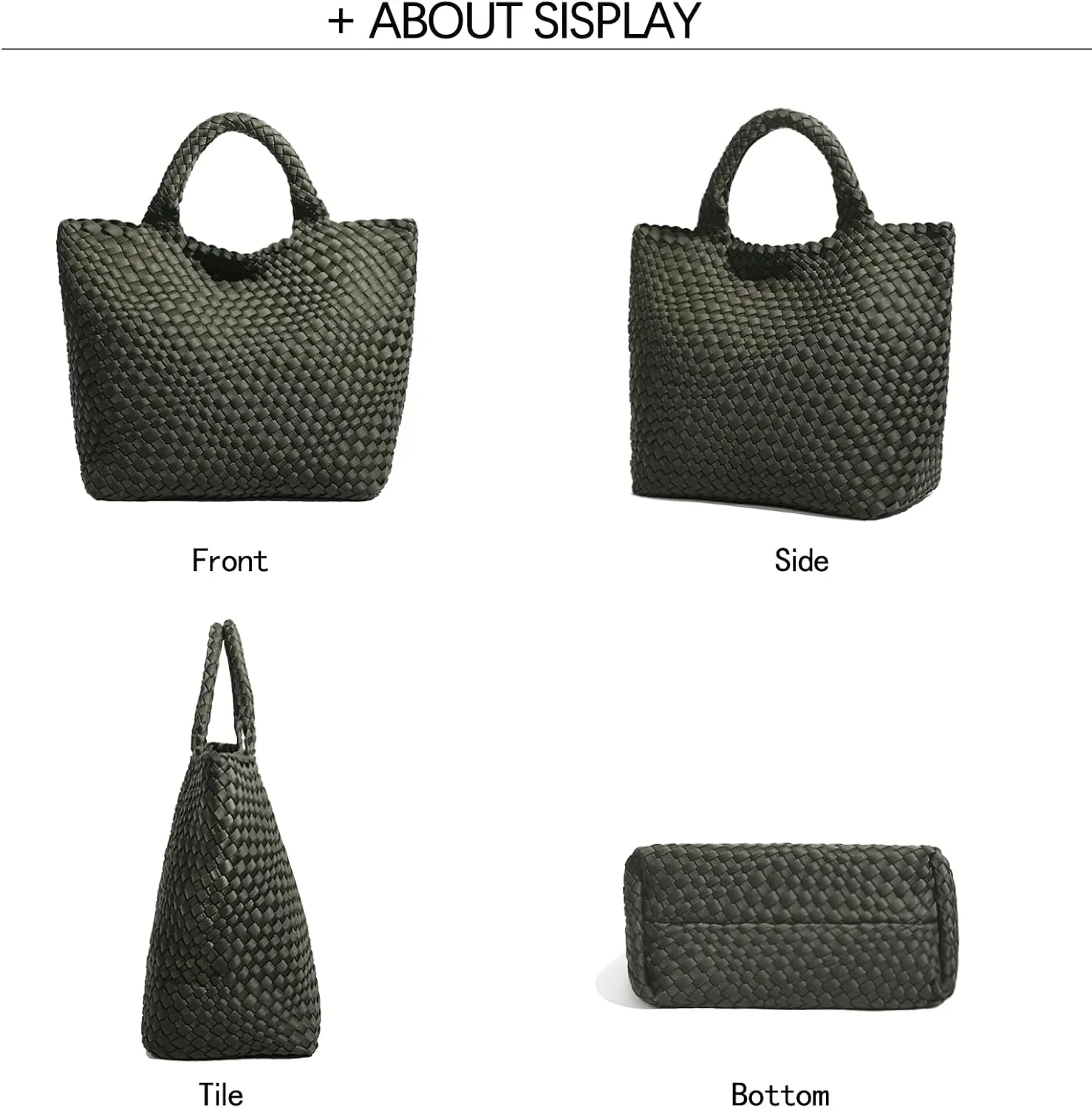 JINMANXUE Woven Hobo Bag For Women Neoprene Tote Bag Large Capacity Handbag Patchwork Handmade Casual Shoulder Bags