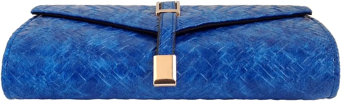 JNB Weaved Pattern Faux Leather Clutch