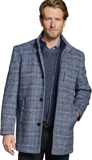 Johnston & Murphy Upton Car Coat for Men – Winter Jackets for Men, Timeless Men’s Plaid Coat