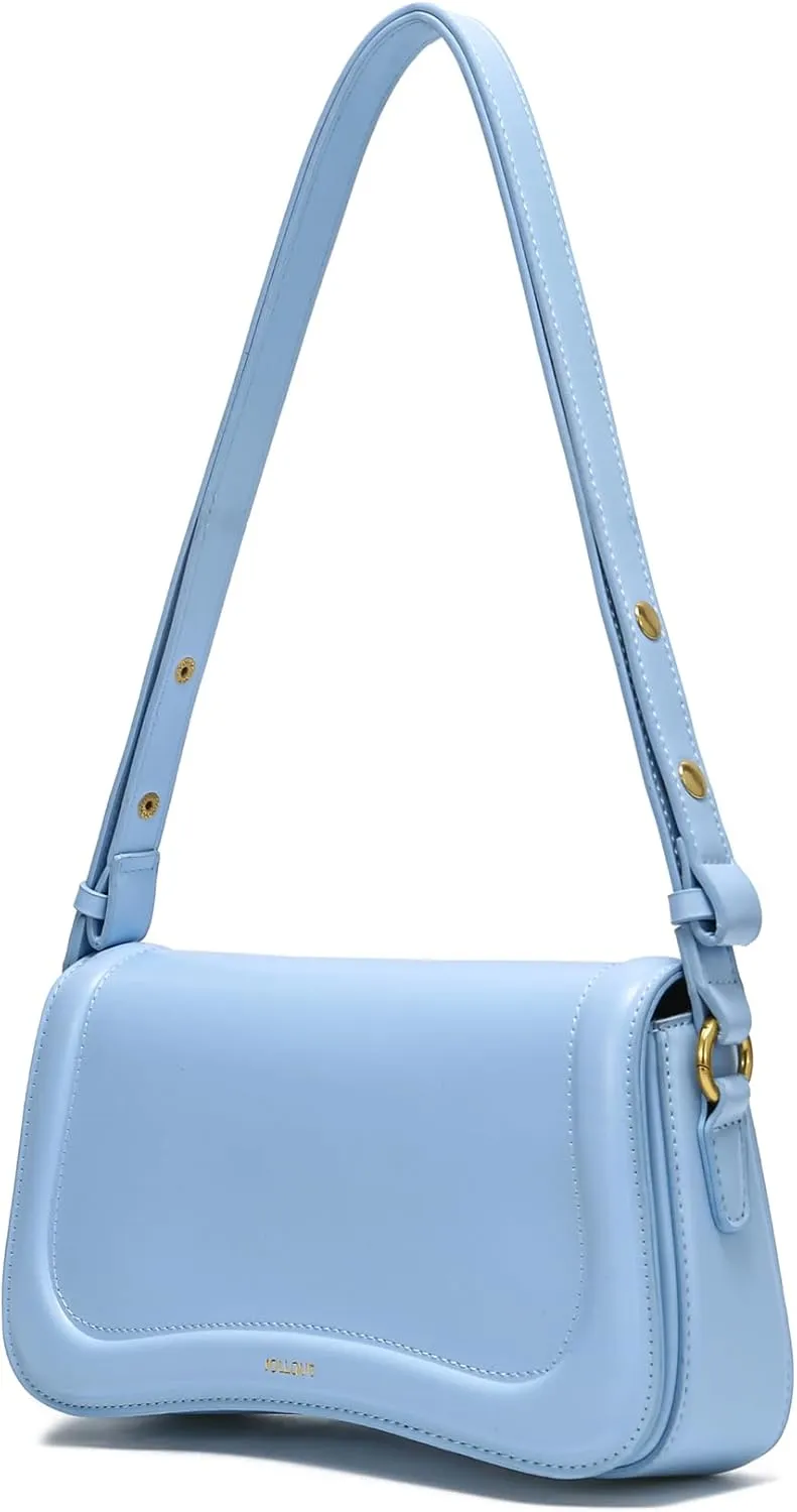 JOLLQUE Crescent Shoulder Bag for Women,Small Leather Dumpling Crossbody Bags,Unique Trendy Designer Handbag Purse Strap