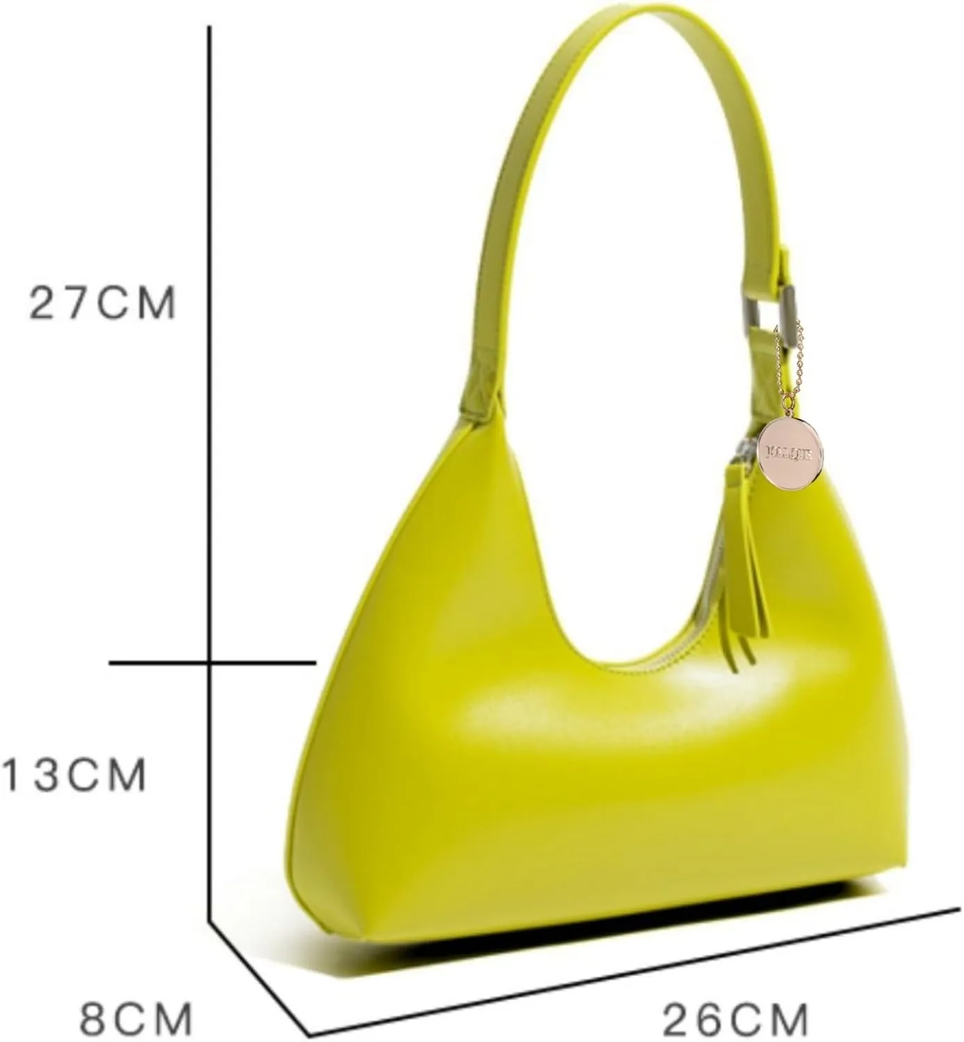JOLLQUE Shoulder Bag for Women, Small Leather Handbag Purse,Unique Trendy Zipper Hobo Bag