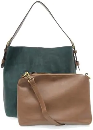 Joy Susan Womens Faux Leather: Hobo 2-in-1 Handbag