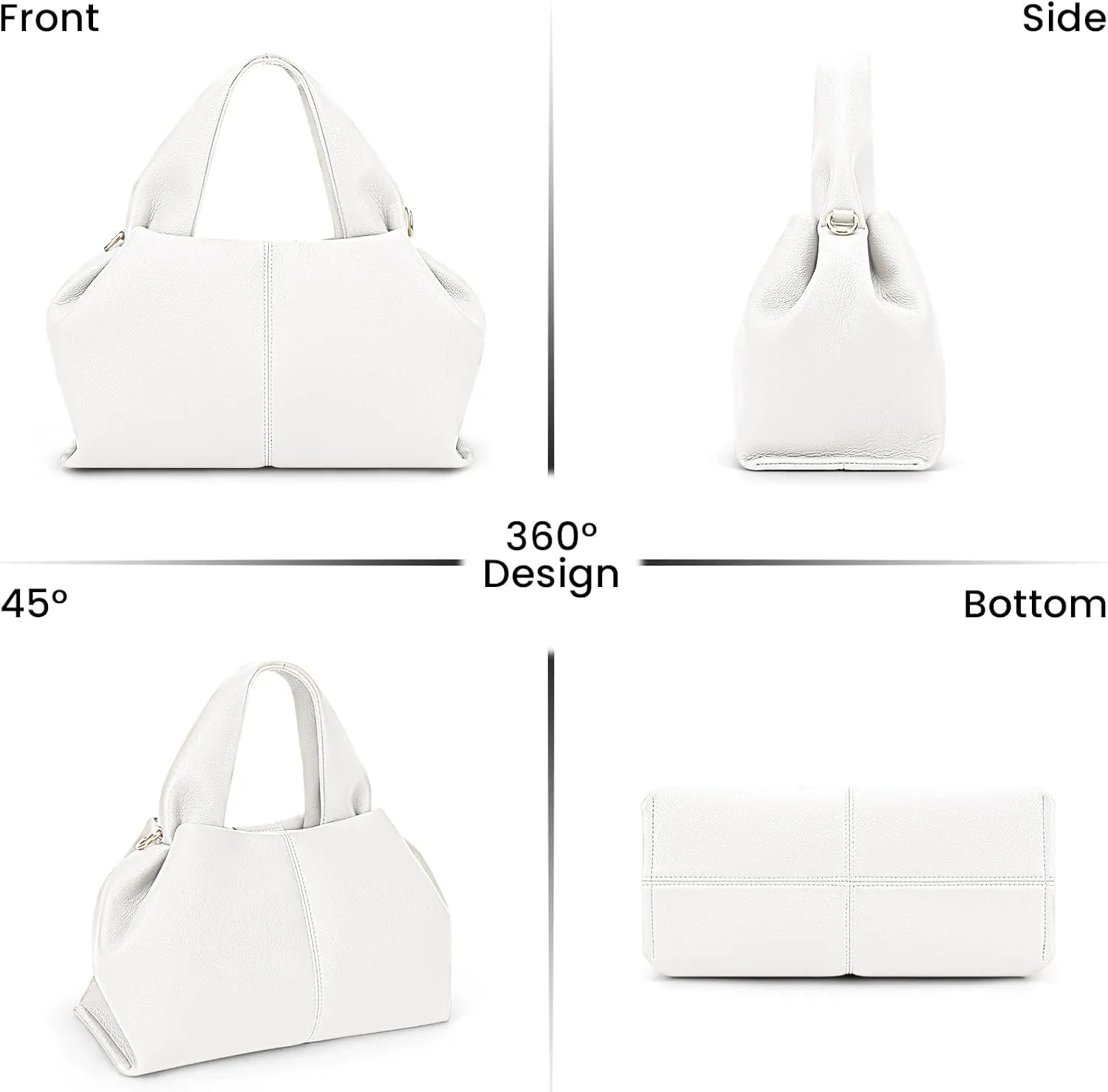 JQWYGB Cloud Pouch Dumpling Clutch Purse Women Tote Shoulder Retro Crossbody Bag with Removable Strap