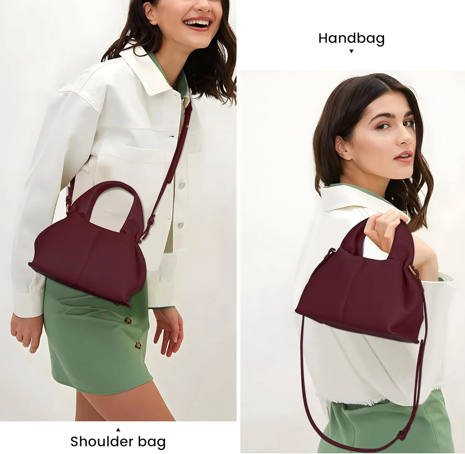 JQWYGB Cloud Pouch Dumpling Clutch Purse Women Tote Shoulder Retro Crossbody Bag with Removable Strap