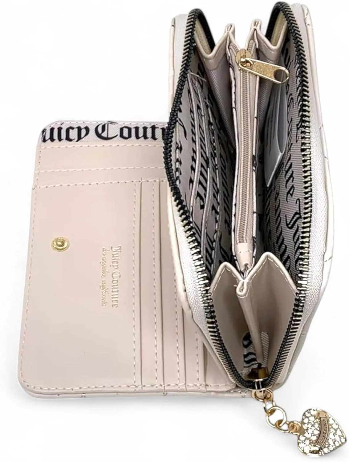 Juicy Couture Women's Multi-Compartment Wallet (Dusty Blush Vinyl) (Liquorice JC)