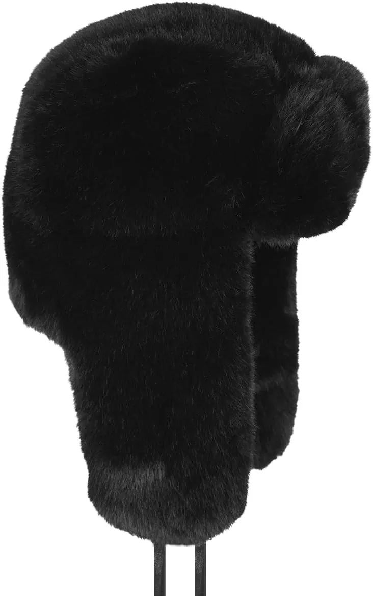 Kangol Faux Fur Trapper - Black/XL